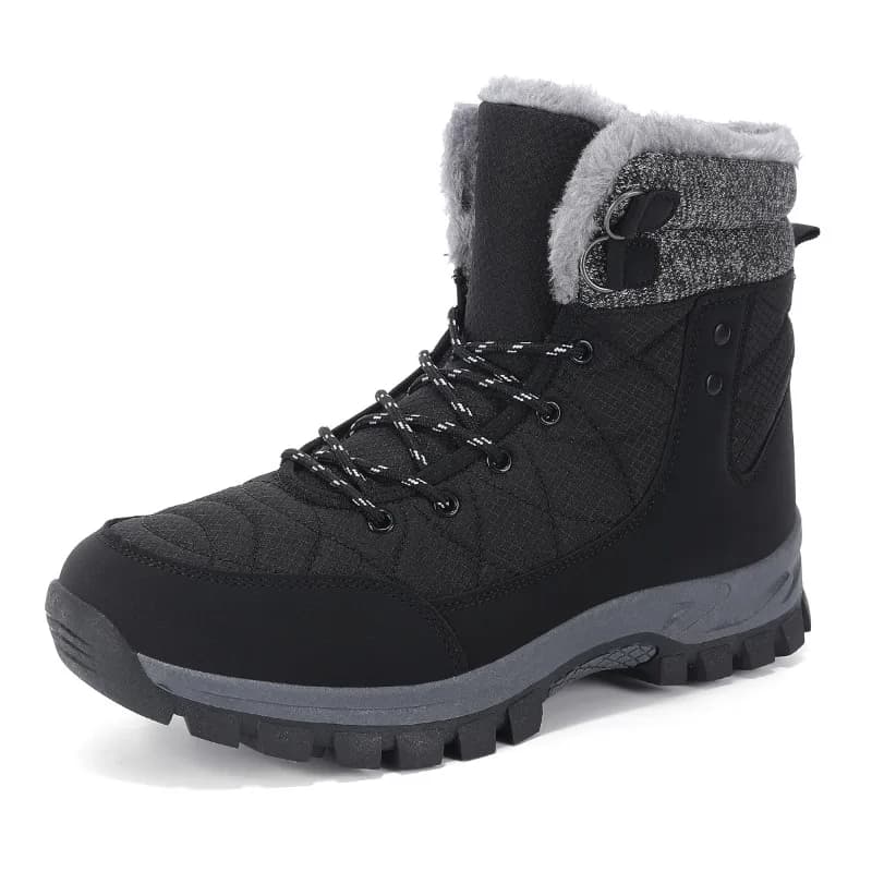 Winter Men's Snow Boots Warm Plush Anti Slip Outdoor Hiking Boots Women's Mid Length Boots Couple Sports Shoes Boots Size 40-47