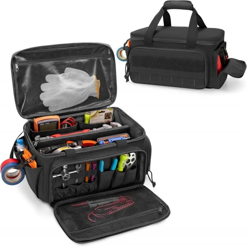 14 Inch Heavy Duty Tactical Tool Bag Non-slip Base Multipurpose Work Organizer for All-Factor, Carpenter, Durable Portable Tool Storage
