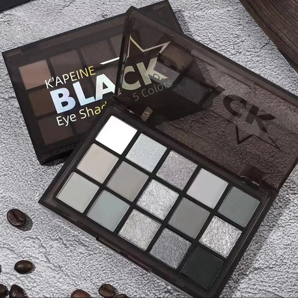 Shades Palettes Smokey from 15 colors Palettes of glitter punk black dark grey Silver color Make-up for shows on stage
