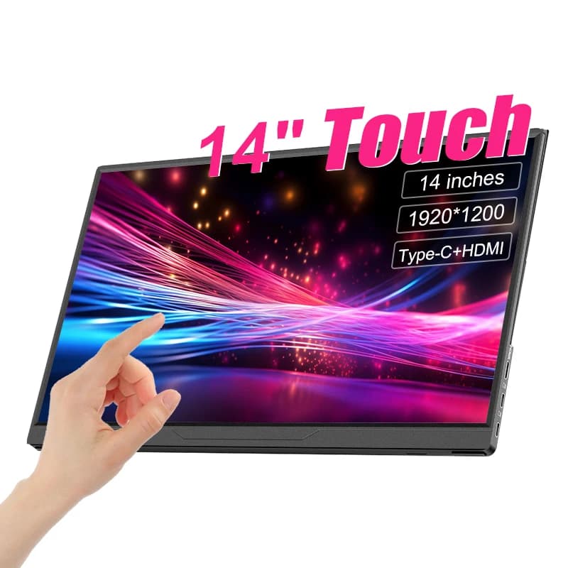 Monitor Portatile Touch da 14 Pollici Ultra-sottile 1200P IPS USB-C HDMI, Secondo Schermo Esterno per Laptop, PC, Cellulare, Switch, PS4/5, Xbox