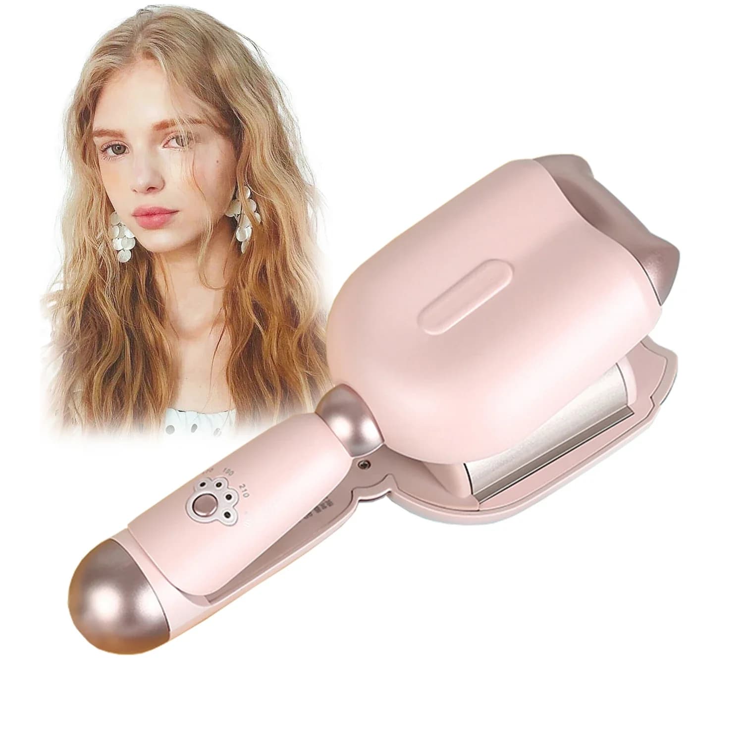 32 mm pink hair iron 2 barrels Iron hair curler with four tools to fold ceramic curlers with temperature control