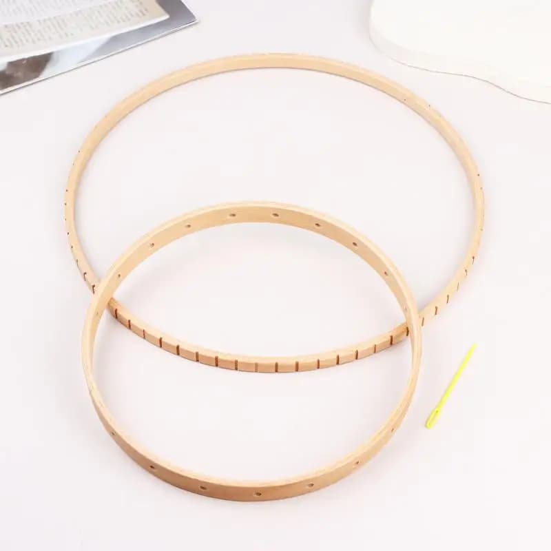 Round Wooden Knitting Loom 20cm 30cm DIY Weaving Hoops for Handcrafting Wall Hanging Home Art Decor