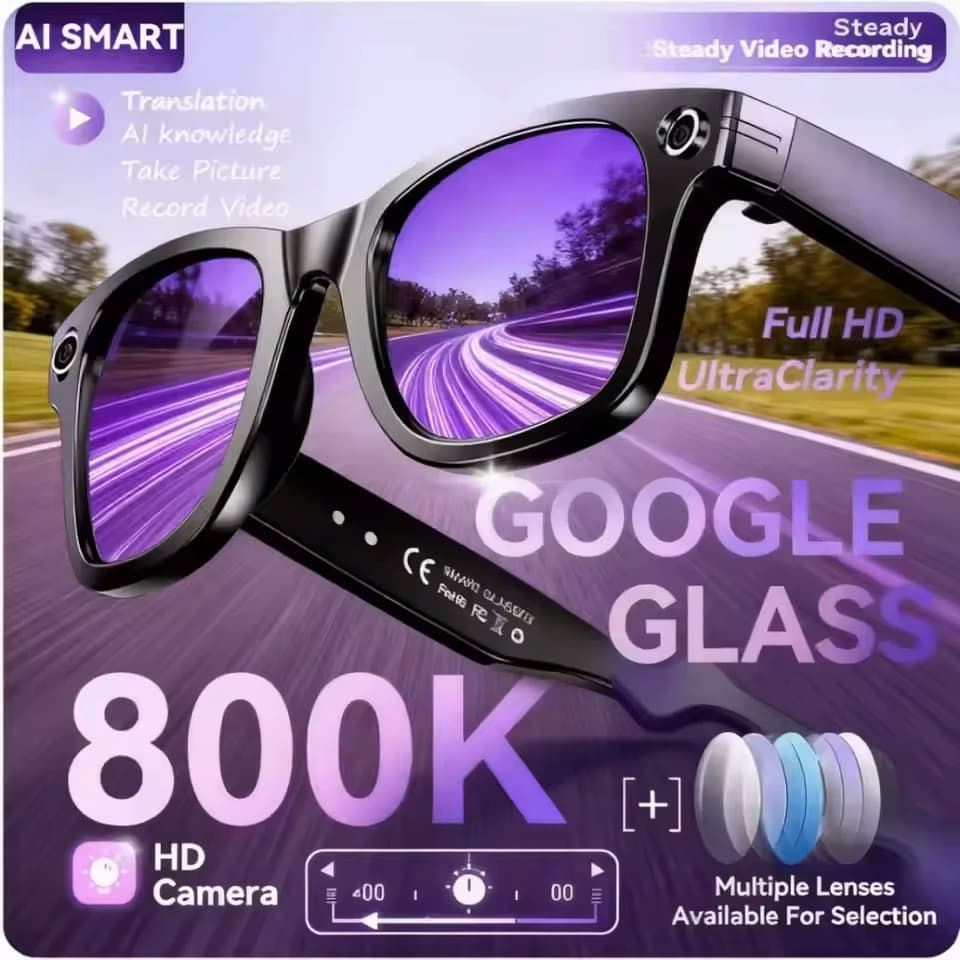New Smart Glasses AI 2026 with AI Translation, 8MP HD Camera, 4K Riprese, Conversation with Images, Recording and Listening Music