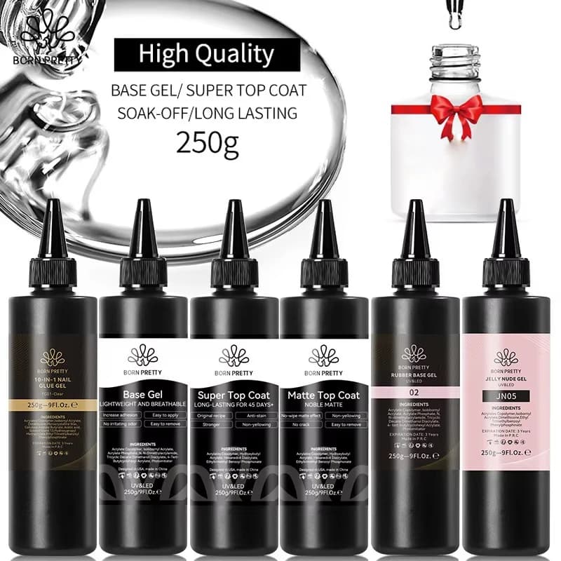 BORN PRETTY Long Lasting Super Top Coat Gel di rinforzo Soak Off UVLED Nail Gel Polish Big Volume Nail Art Manicure vernice