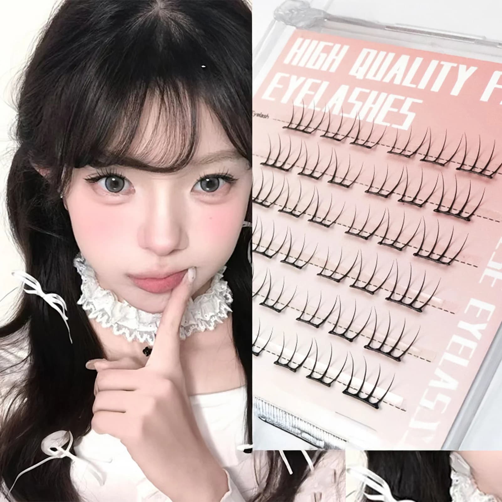 7-13mm Press on Lash Cluster Cluster per ciglia comiche Senza colla Cosplay naturale Ciglia finte per lo shopping Incontri Viaggiare
