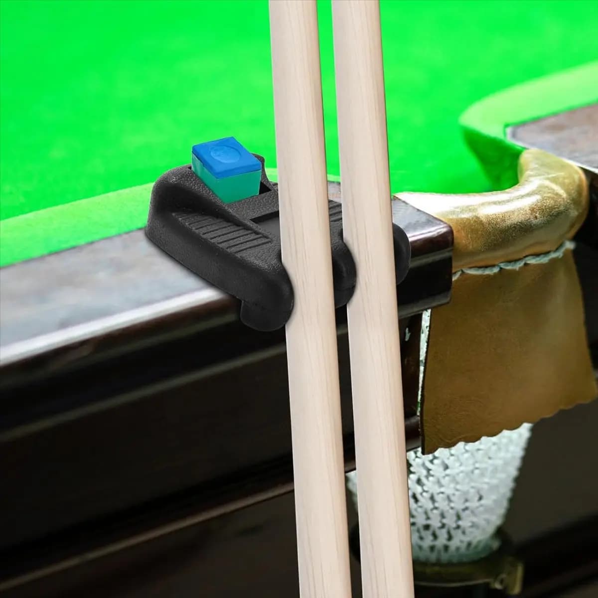 SUMMER SALE 2 Holes Pool Cue Holder, Portable Weighted Cue Rest Cue Stick Holder, Billiard Cue Rack with Chalk Holder