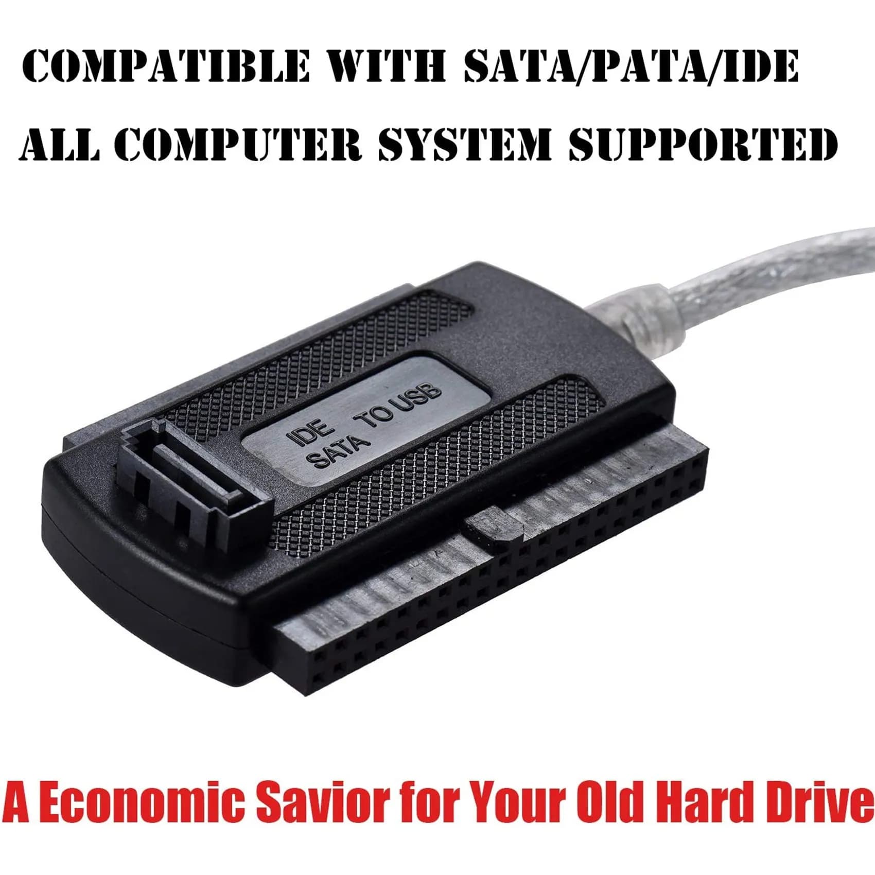 A23F-SATA PATA IDE Drive a USB 2.0 Cavo convertitore adattatore per disco rigido HDD da 2,5 pollici 3,5 pollici con spina europea esterna