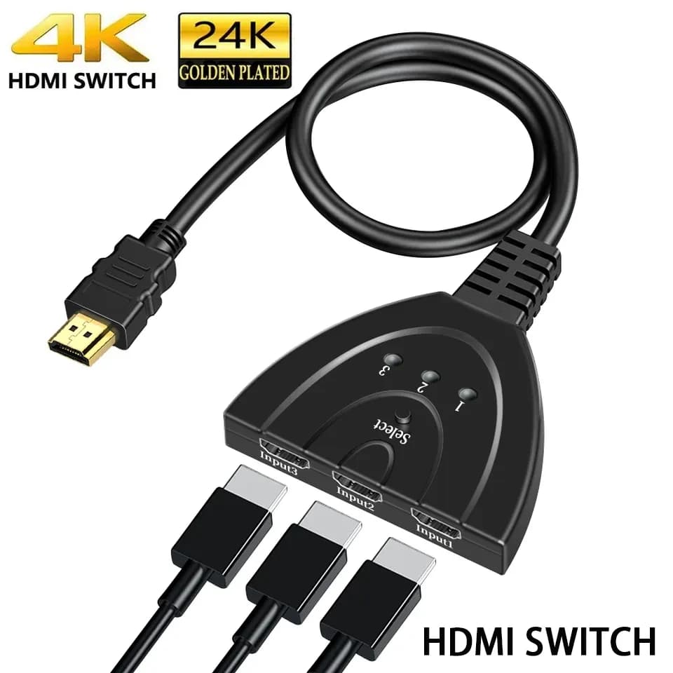 Switch HDTV 3 in 1 4k Splitter Mini 3 porte Video Switcher Hub 4K * 2K indicatore per DVD 4k HDTV Xbox PS3 adattatore PS4 con Pigtail