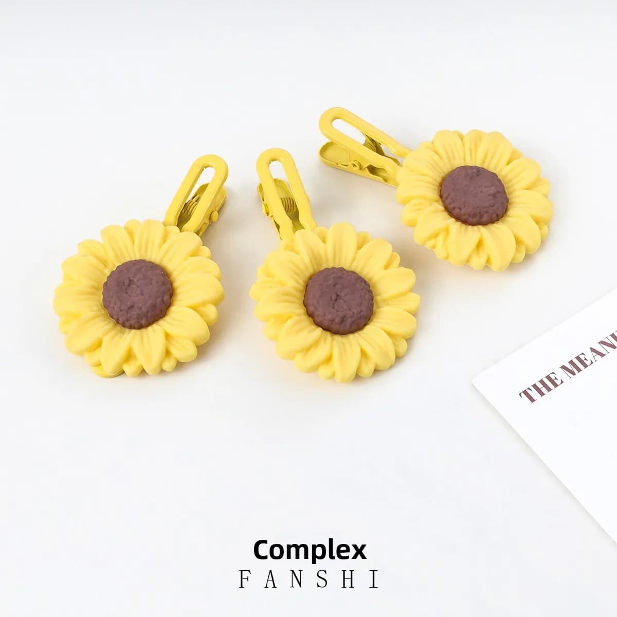 Fermagli per capelli opachi a forma di girasole - Graziosi fermagli a becco d'anatra a forma di fiore giallo, antiscivolo, per frangia e capelli laterali, dolci per l'estate e le vacanze al mare
