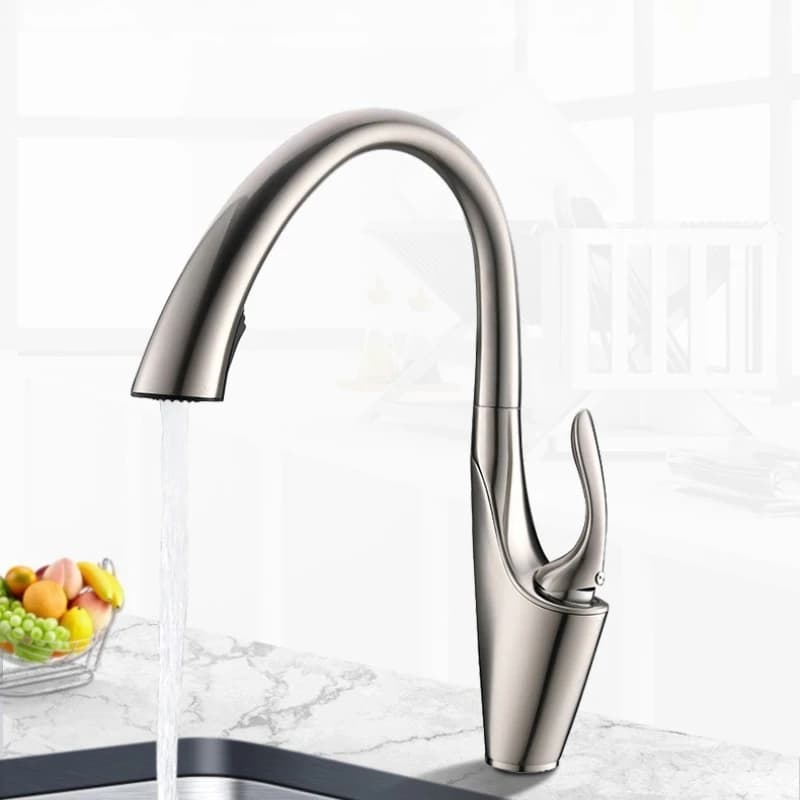 Rubinetto per lavello da cucina estraibile Rubinetto per spruzzatore a flusso montato su piano Rubinetti miscelatori caldi e freddi da cucina
