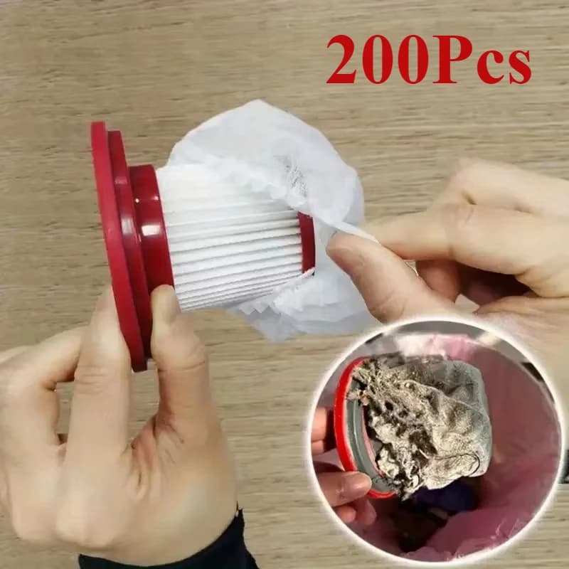 200/100/50pcs Filtro per aspirapolvere usa e getta Copertura protettiva Lavabile Tessuto non tessuto per la pulizia dell'aspirapolvere portatile