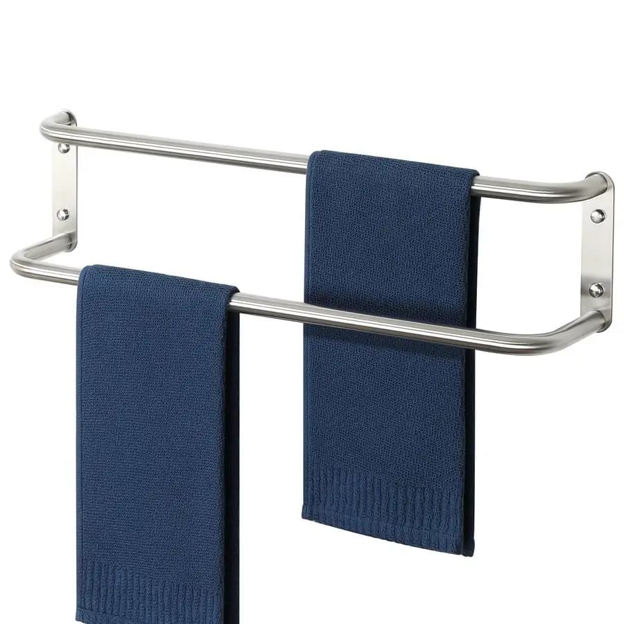 Portasciugamani Doppio, Portasciugamani da 24 Pollici per Bagno, Barra Portasciugamani in Acciaio Inox SUS304 per Parete del Bagno, Asciugamani a Rapida Asciugatura