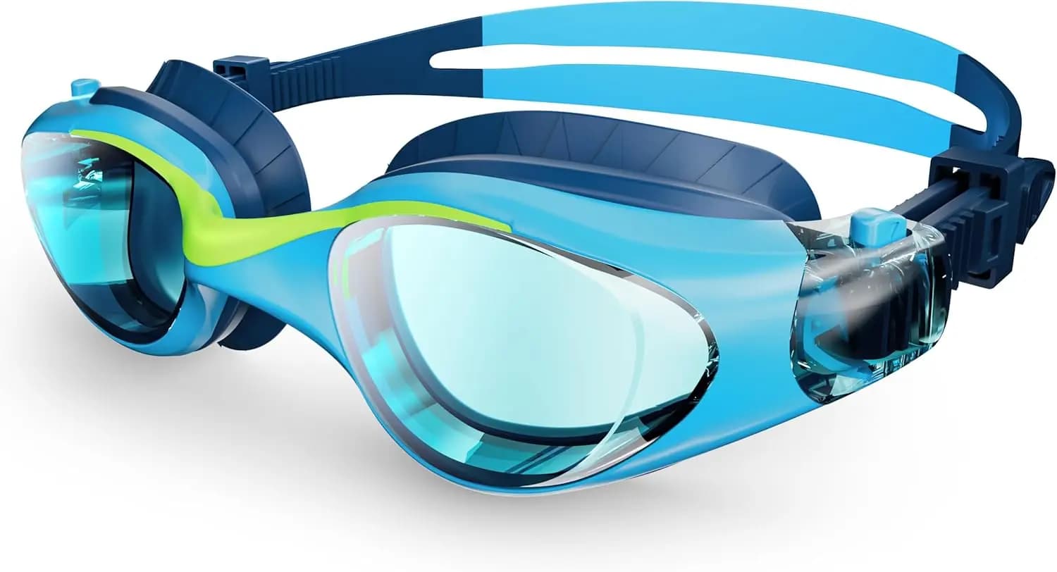 Children's Swimwear 6-14 Years, Transparent Lenses Anti-fog with UV Protection, Pool Eyelets Waterproof for Boys and Girls