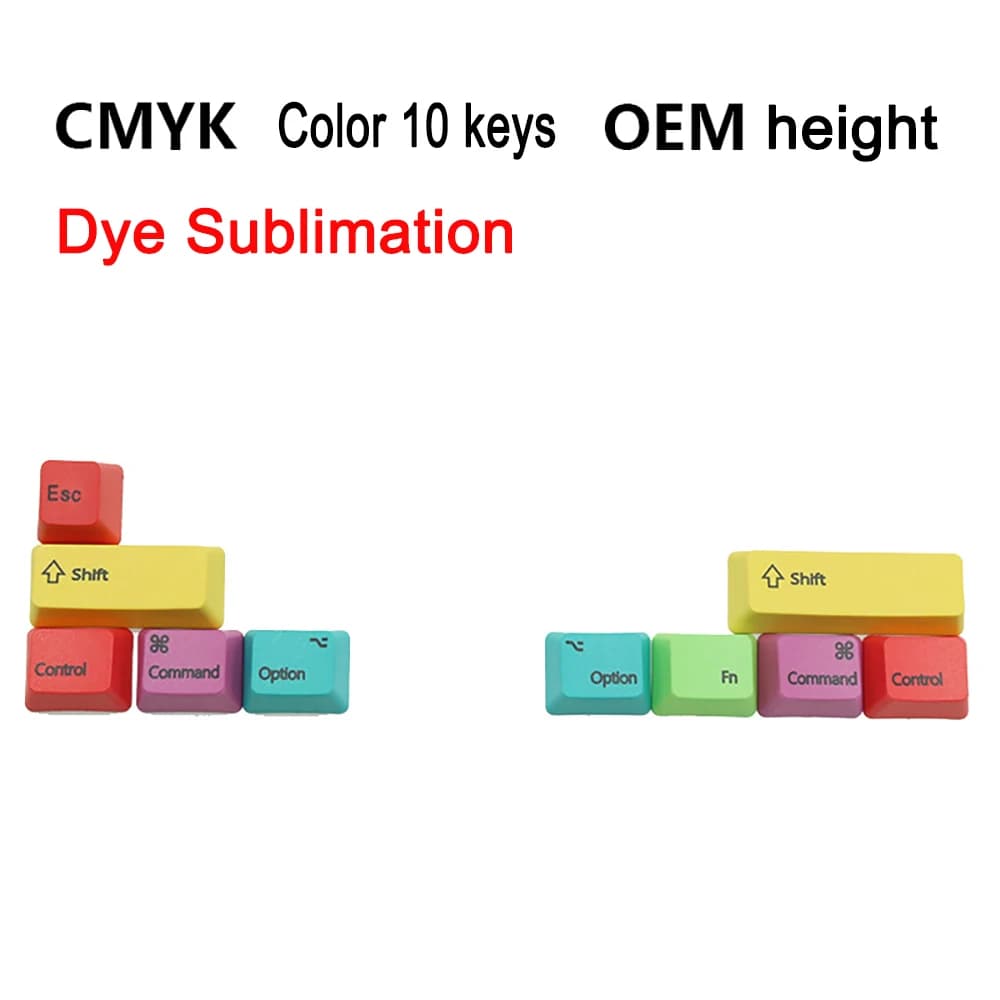 10 Pz/set Copritasti Sostituibili Mac/WIN Tastiera Meccanica Copritasti Profilo OEM PBT CMYK MX Interruttori Dye Sub Incisione Laser Copritasti