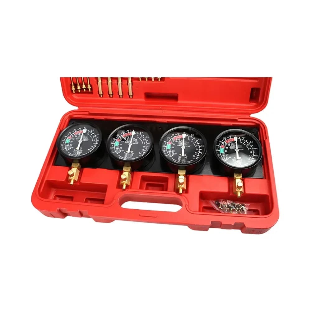 Nick 2026 Tester per calibro di compressione Automotive universale 4 pezzi Strumento per auto carburatore per vuoto carburante moto