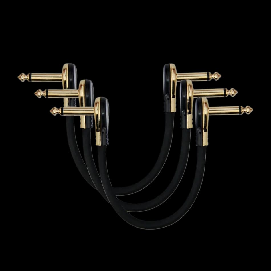 Cavo patch per chitarra placcato oro 3 pezzi ad angolo retto 10/15/20/30/60 cm 1/4 cavo per chitarra per pedali effetti per chitarra cavo audio spina jack