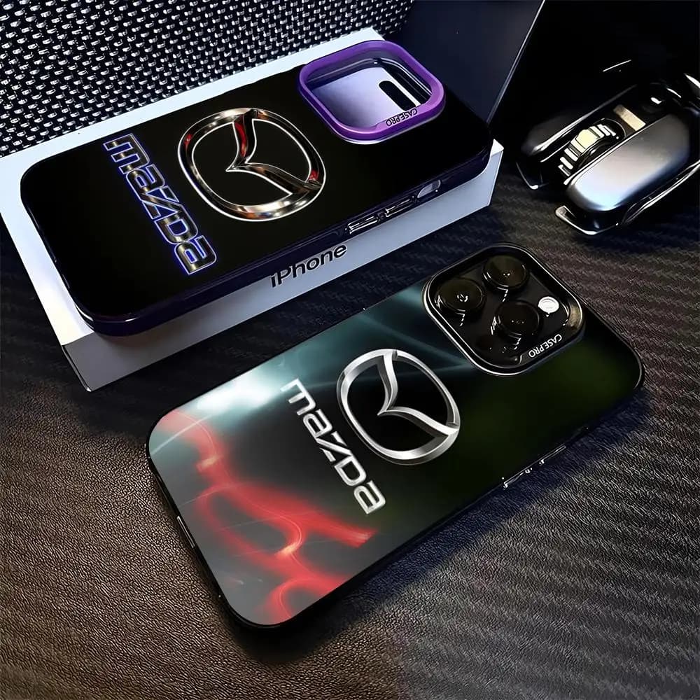 M-MAZDAS Car Phone Case for iphone 17 16 15 14 13 11 12 Pro Max Xr X Air Plus black silver hard shell Cover