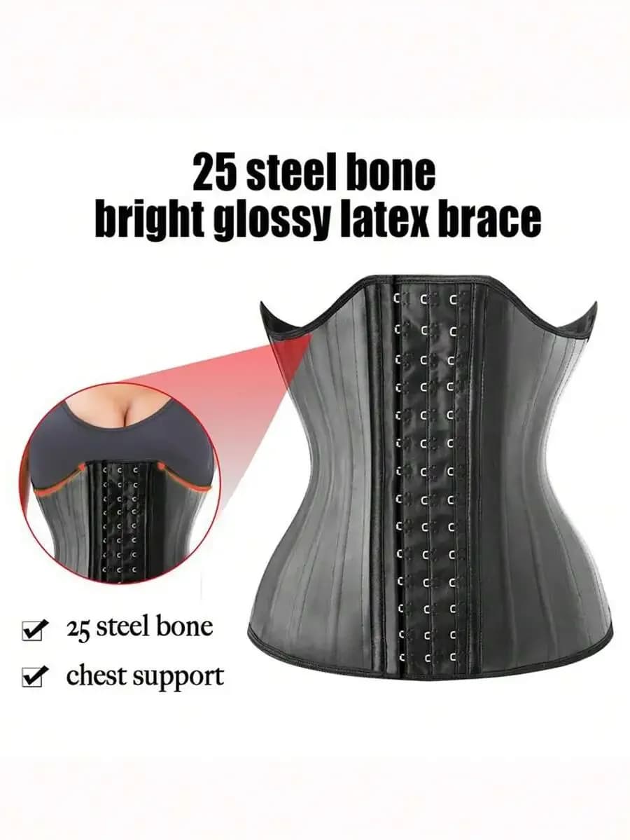 1pc Latex Curve 25 Steel Bone Waist Trainer, Body Shaper Compression Bustier Waist Cincher Sports Waist Belt