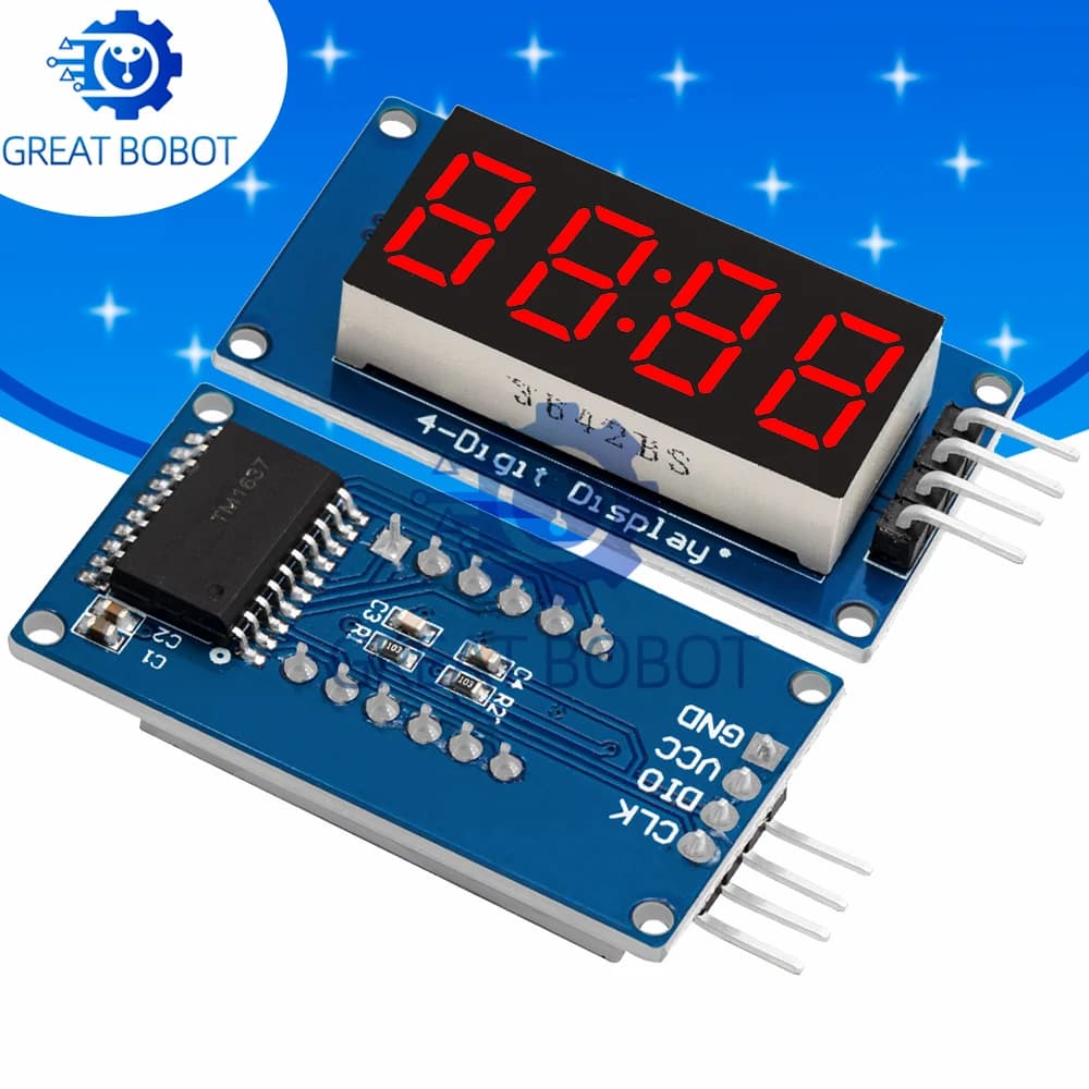 BS TM1637 4 Bits Digital LED Display Module For arduino 7 Segment 0.36Inch Clock RED Anode Tube Four Serial Driver Board Pack