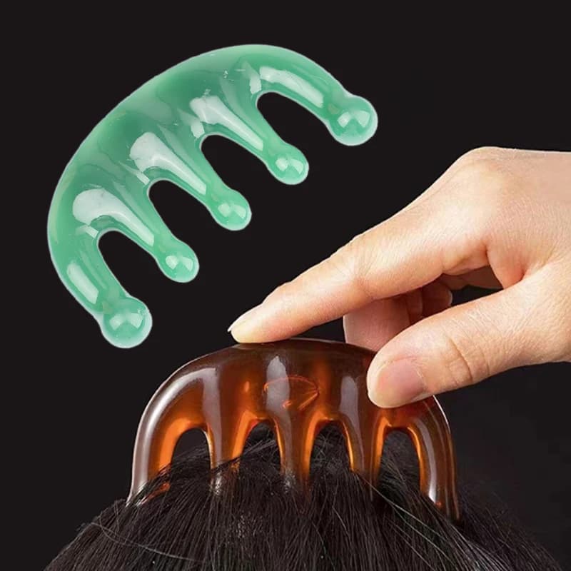 Cinque denti Massaggio meridiano Pettine Resina Denti grandi Testa Terapia dei punti di agopuntura Artigli artefatto Decompressione Pettine portatile unisex per cuoio capelluto