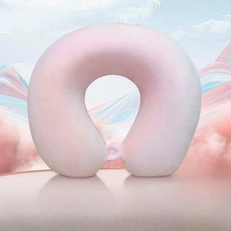 Cuscino a U in Memory Foam, Portatile, Supporto per il Collo, Cuscino da Viaggio per Auto, Fodera Rimovibile, Poggiatesta per Ufficio e Bus, Sollievo dal Dolore al Collo
