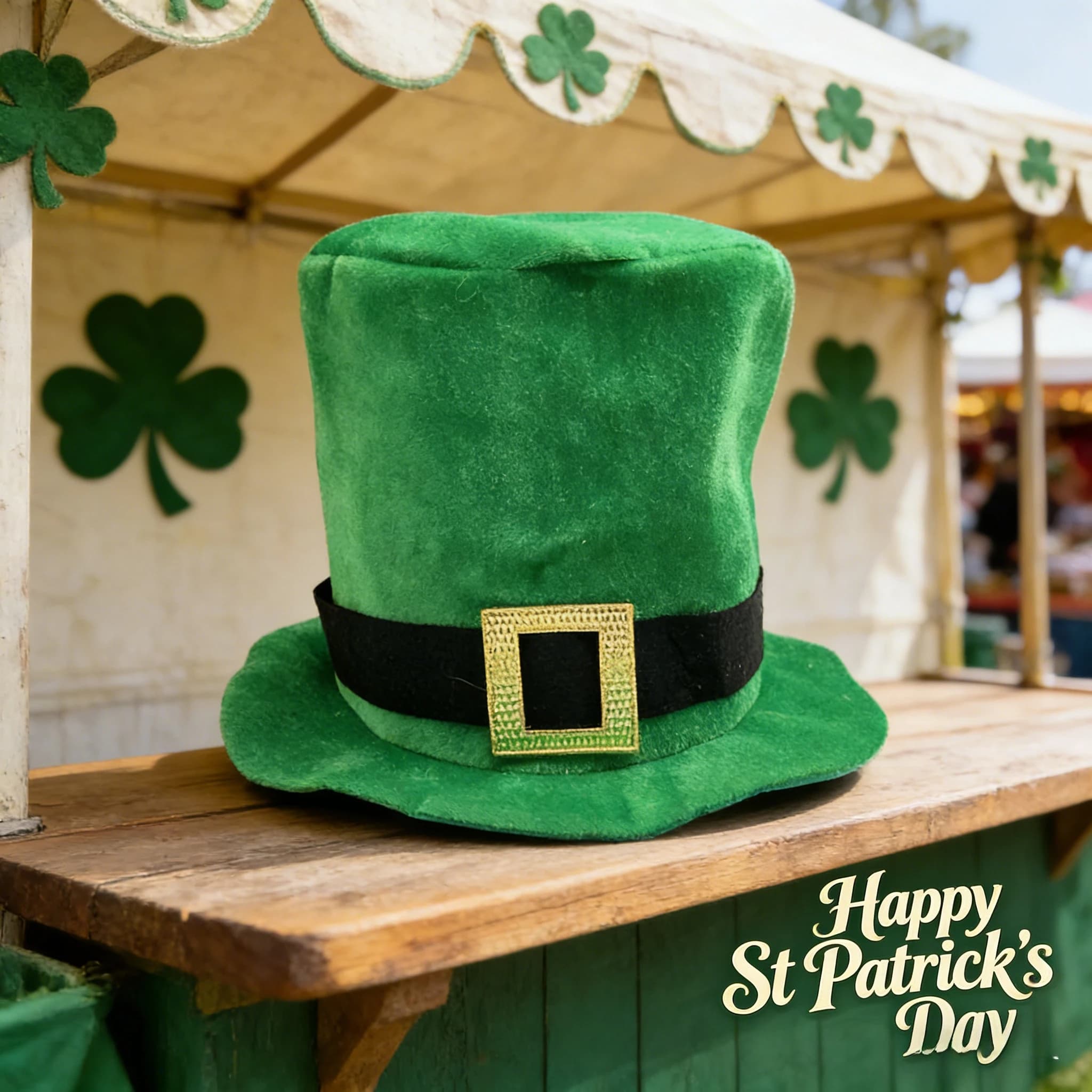 Cappello per la festa di San Patrizio, berretto verde irlandese con barba e trifoglio, accessori per costume per la festa di San Patrizio
