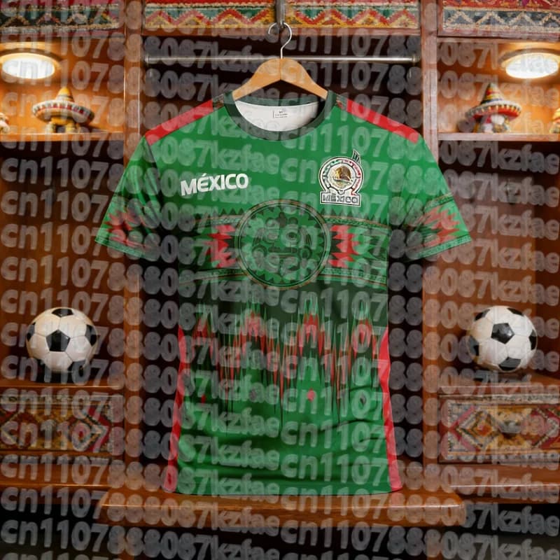 Maglia da Calcio Estiva Messicana per Uomo e Donna, Abbigliamento Sportivo con Stampa 3D, Casual per Allenamento Quotidiano all'Aperto, Asciugatura Rapida, Coordinato Famiglia