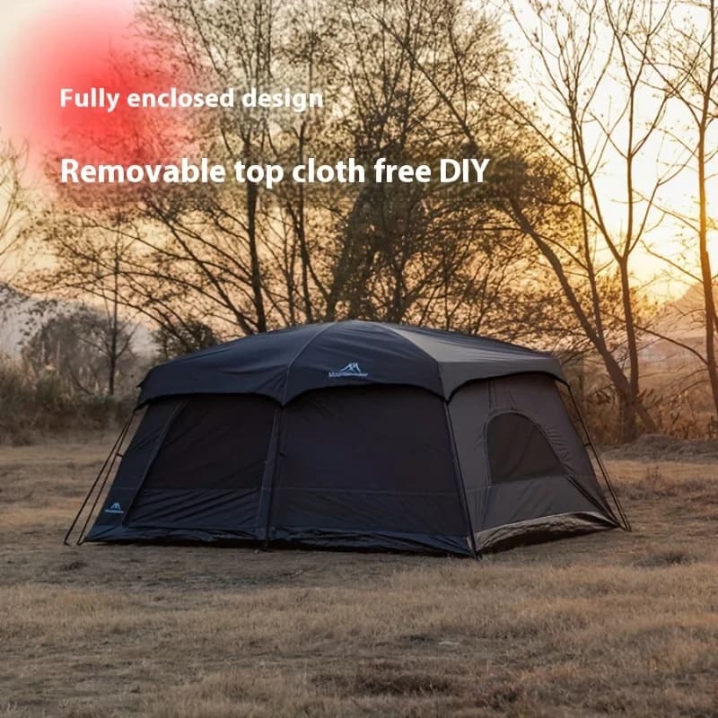 Mountainhiker Tenda da campeggio esterna notte a due camere da letto tenda da campo ispessita portatile attrezzatura da campeggio raccolta di famiglia
