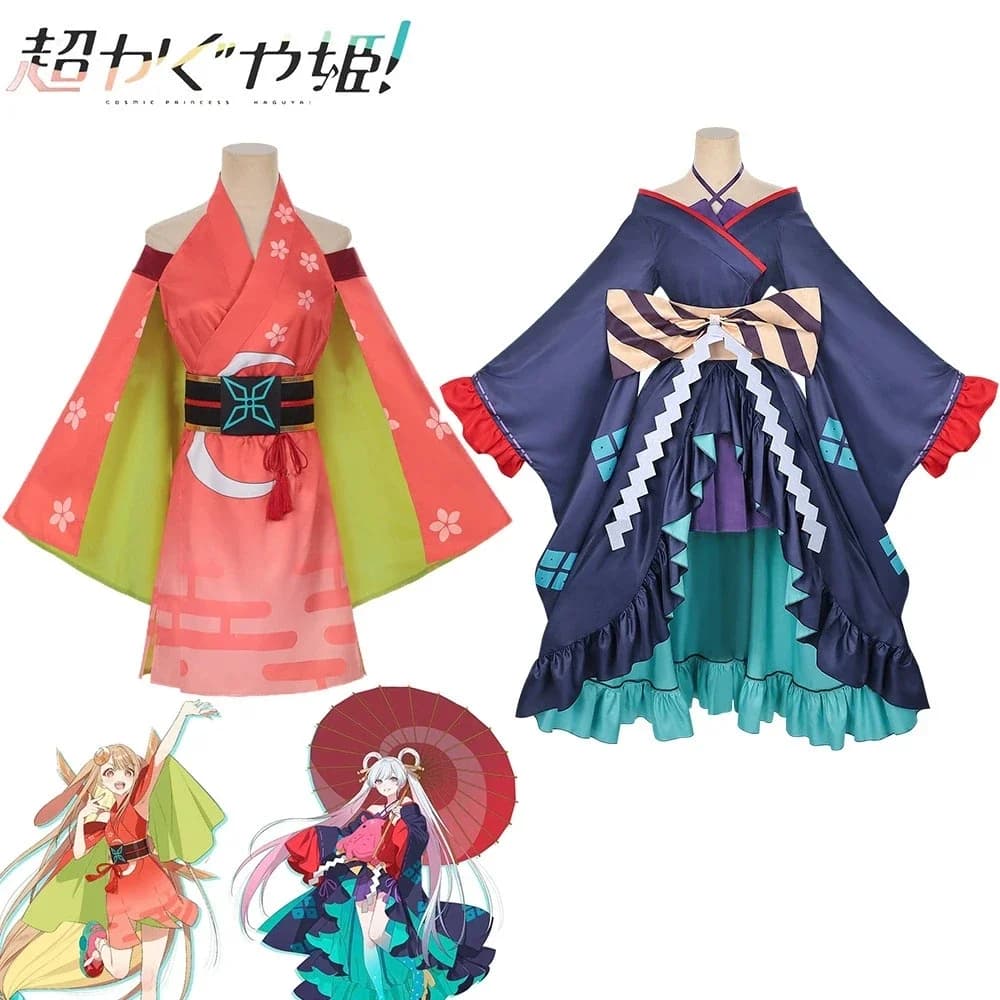 Anime La Principessa Cosmica Kaguya ‌ Costume Cosplay Yachiyoru per Donne Kaguya ‌ Abito da travestimento per feste in maschera e spettacoli teatrali