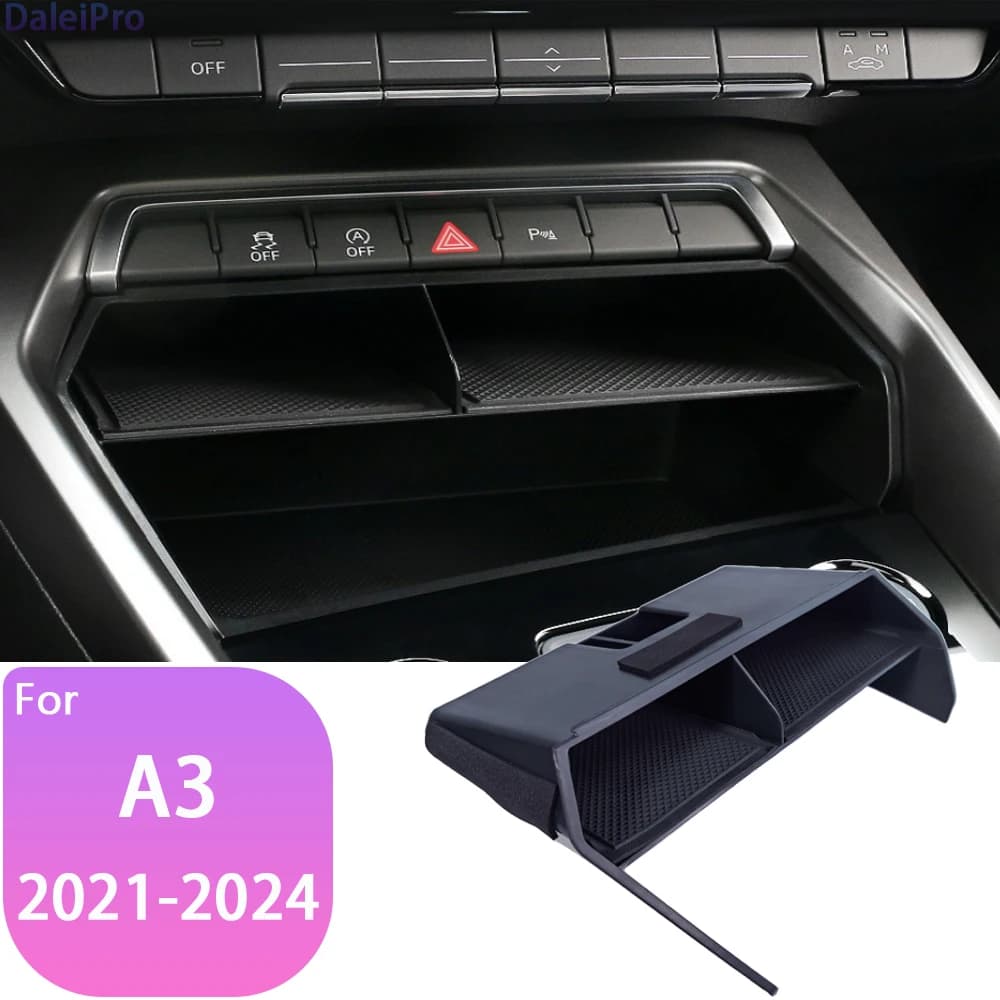 Auto Bracciolo Box Per Audi A3 8Y 2021 2022 2023 2024 Console Centrale Organizer Vassoio Bracciolo Scatola di Supporto Del Telefono Per Auto scatola di Accessori