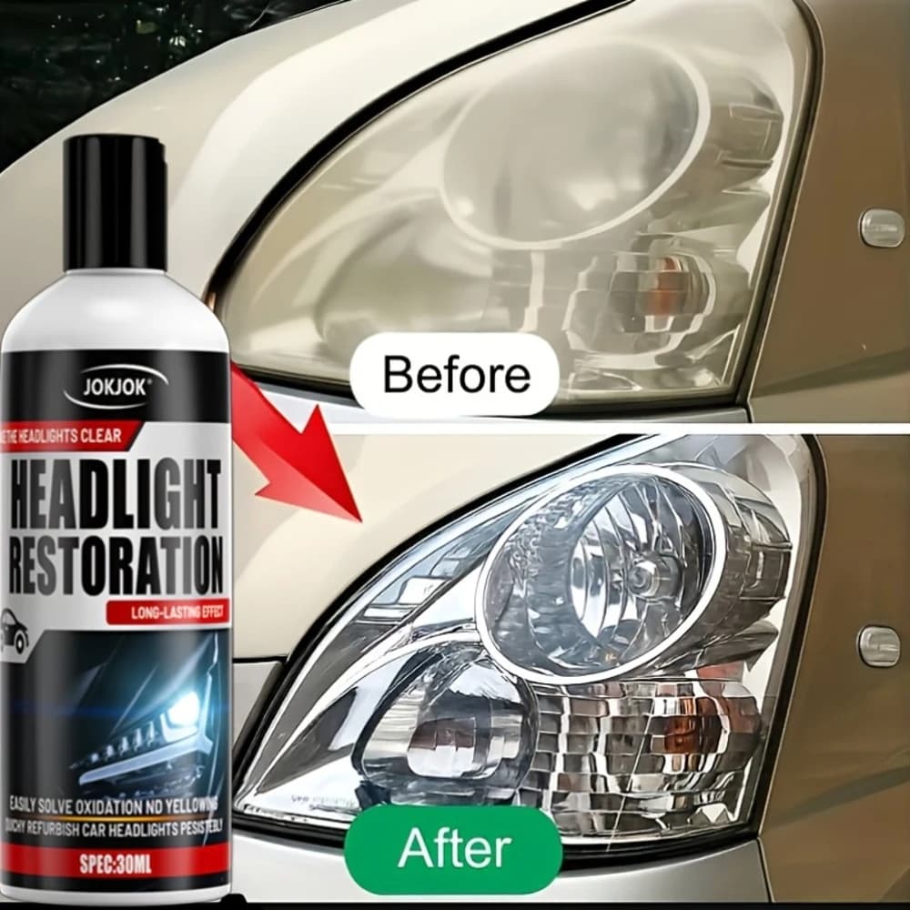 Set professionale per il ripristino dei fari dell'auto da 30 ml – Aiuta a minimizzare ingiallimento, ossidazione e opacizzazione, agente lucidante per migliorare la chiarezza