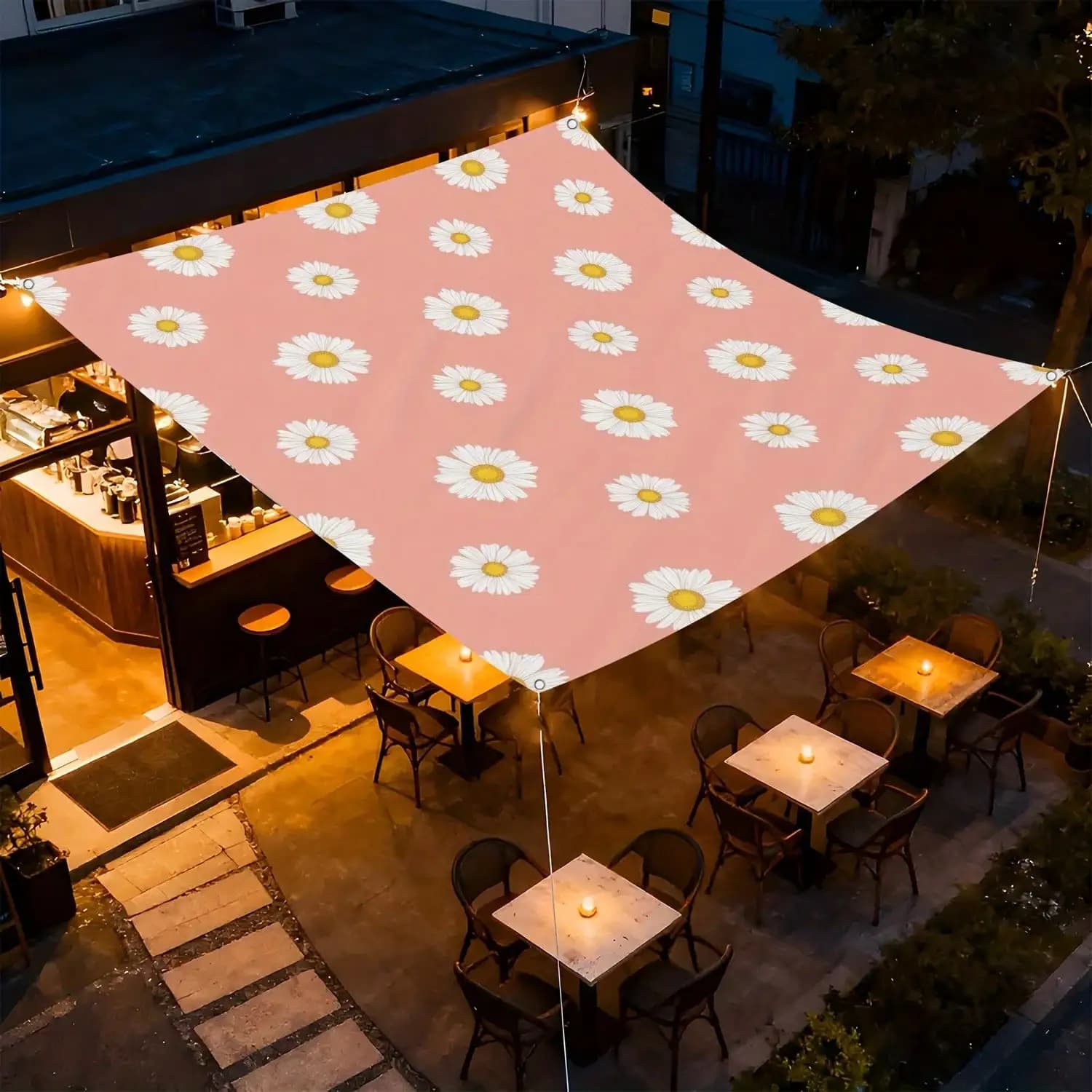 Parasole con stampa Daisy, baldacchino portatile per protezione solare per tutte le stagioni, per patio e campeggio SVYE