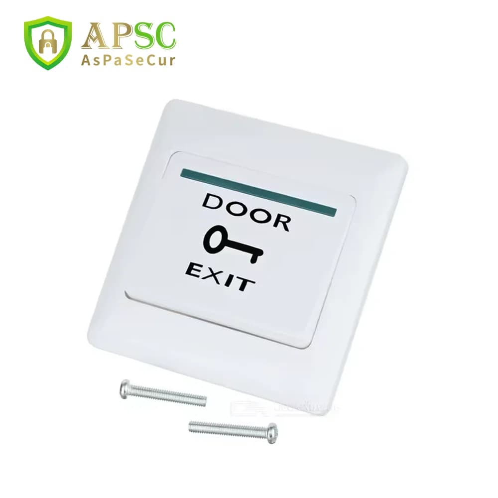 APSC Door Access Control Switch Push Exit Button Waterproof Release Switch with NO/NC/COM Output Plastic Wall-Mounted Switch