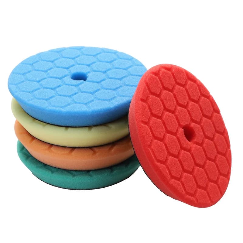 Set di 5 Spugne Lucidanti Esagonali da 5 Pollici Hex-LogiK, Spugna per Lucidatura Auto, Set di Spugne in Schiuma per Lucidatrice Eccentrica / Levigatrice