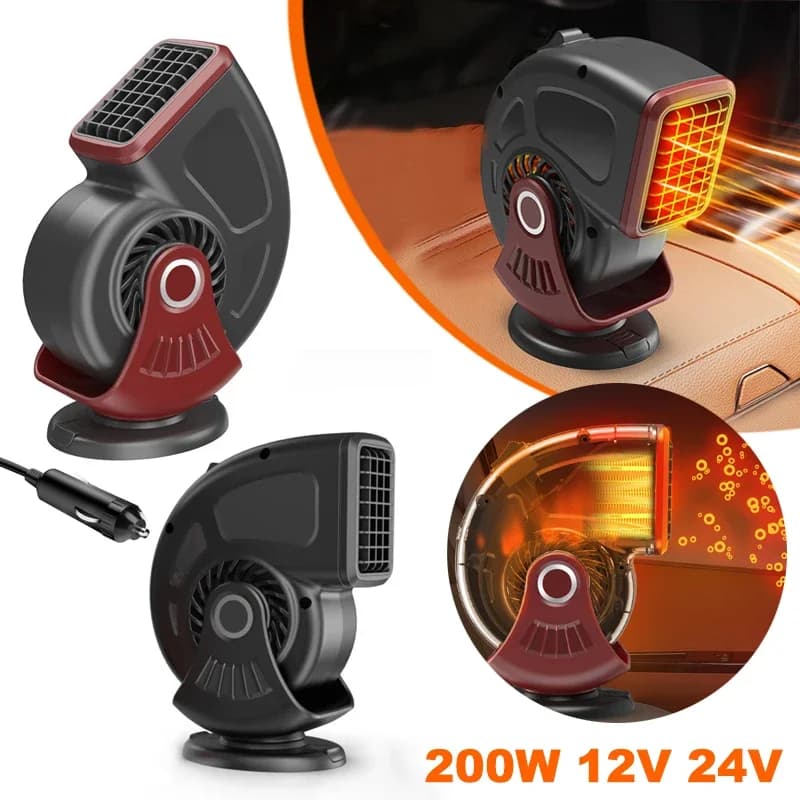 2in1 Riscaldatore per auto Ventilatore 200W 12V 24V Riscaldatore per auto Elettrico Ventola di riscaldamento di raffreddamento Parabrezza Sbrinatore Disappannamento Disappannatore Riscaldatore antiappannamento