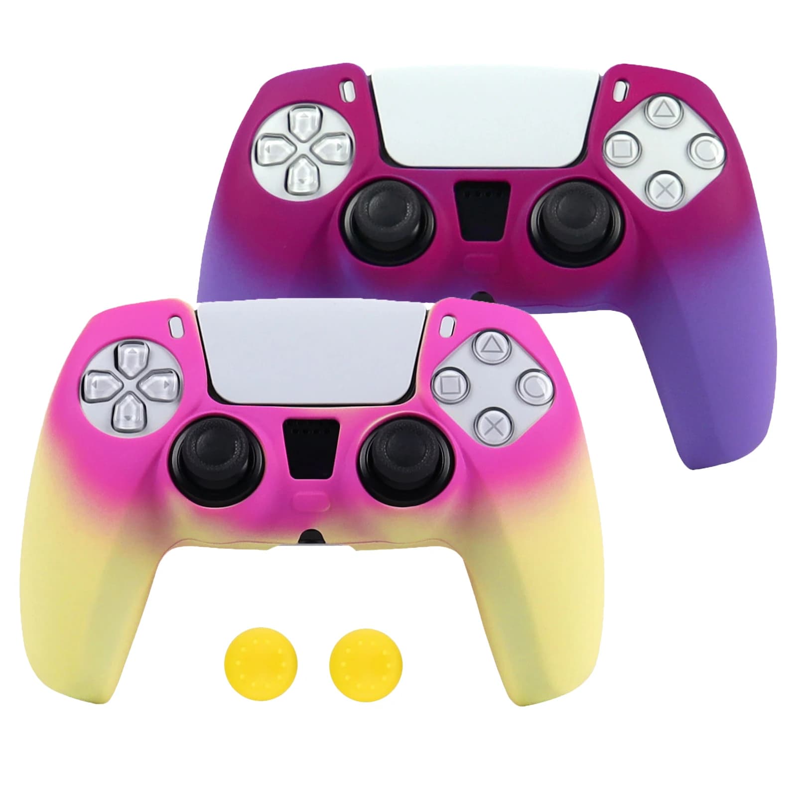 Per PS5 Gamepad Custodia protettiva in silicone Antigraffio Resistente all'usura con tappi trigger Accessori di gioco sfumati per il controllo PS5