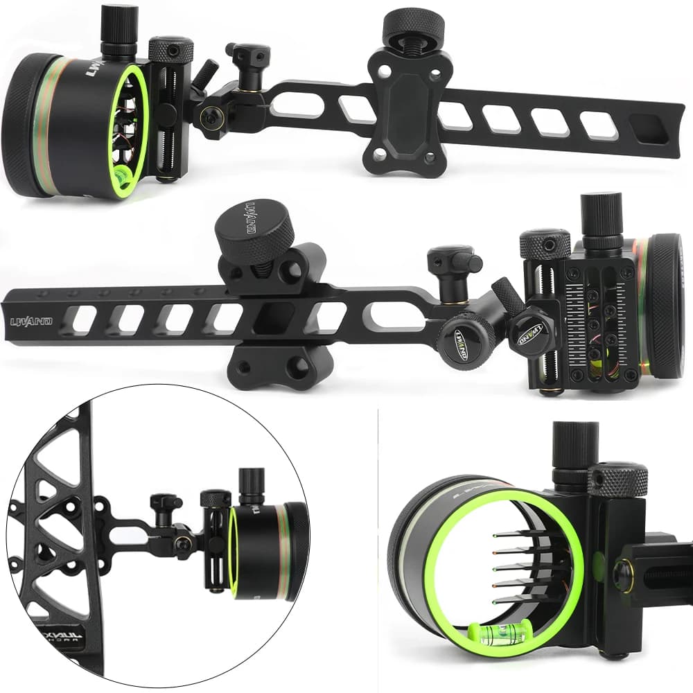 ‌1pc Compound Bow Sight 5 Pin 4X 6X 8X Lens Micro Adjustable Right Hand for Archery Training Shooting Hunting Target Sports‌