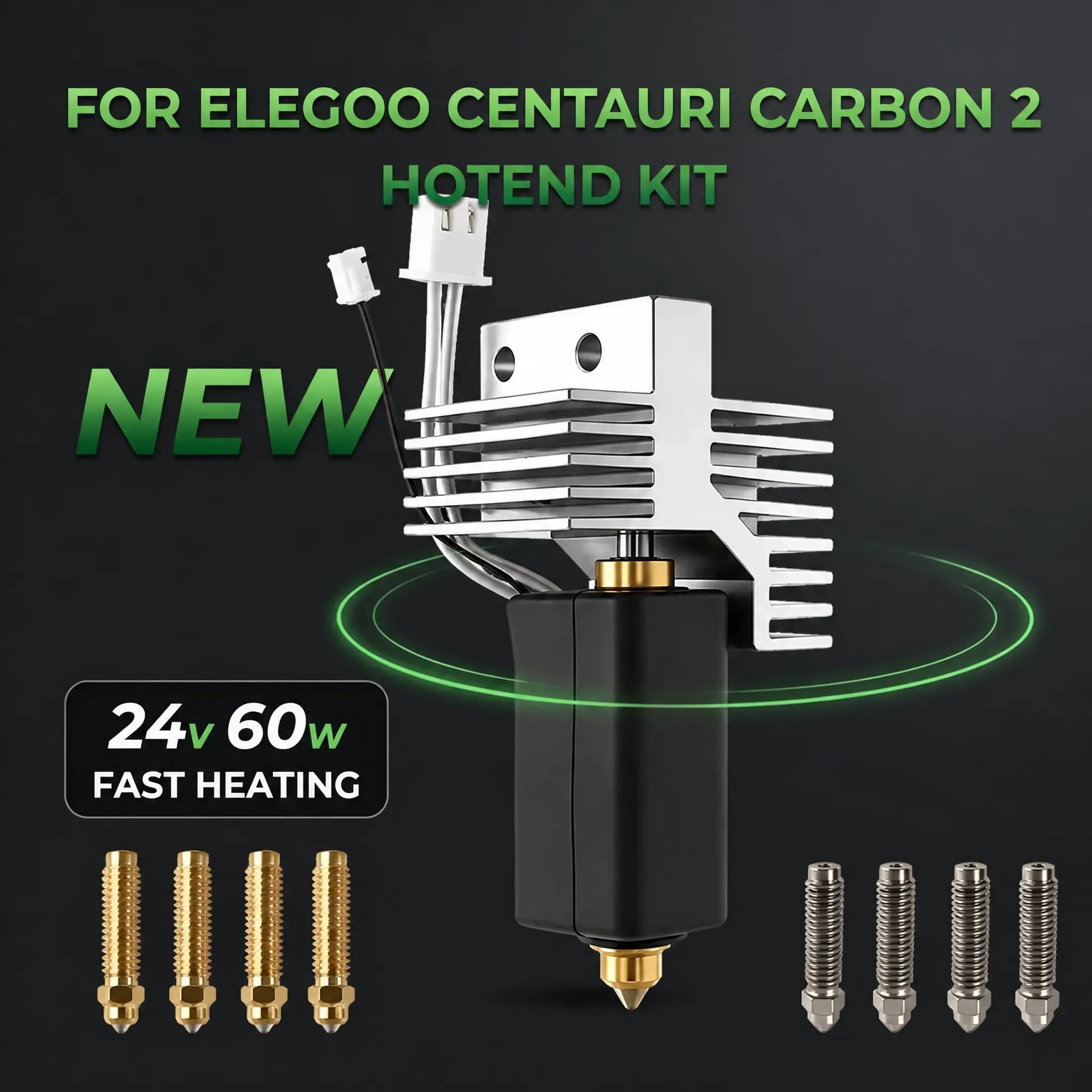 Kit Hotend in Ceramica Migliorato per Elegoo Centauri Carbon 2, Testina di Stampa in Acciaio Temprato, Parti per Stampante 3D