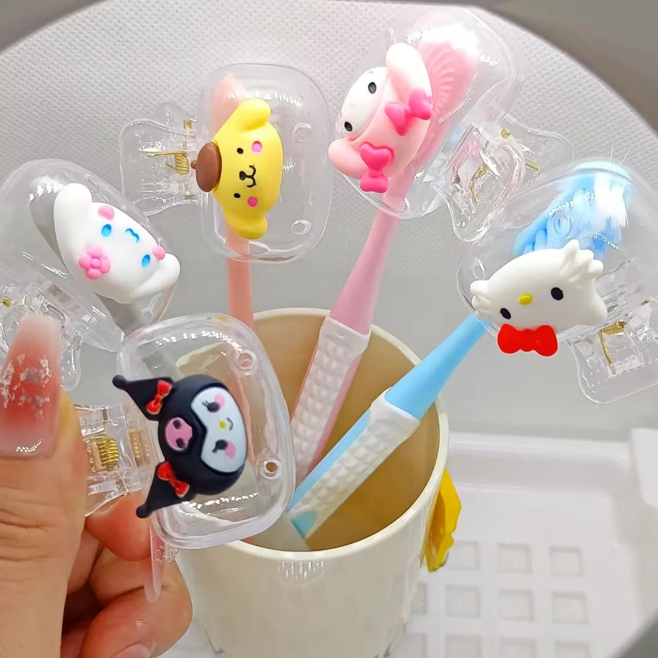 1/3/5pcs Sanrio Hello Kitty Kulomi Portaspazzolino Da Viaggio Spazzolino Testa Della Copertura Portatile Spazzolino Protezioni Scatola Spazzolino Da Denti