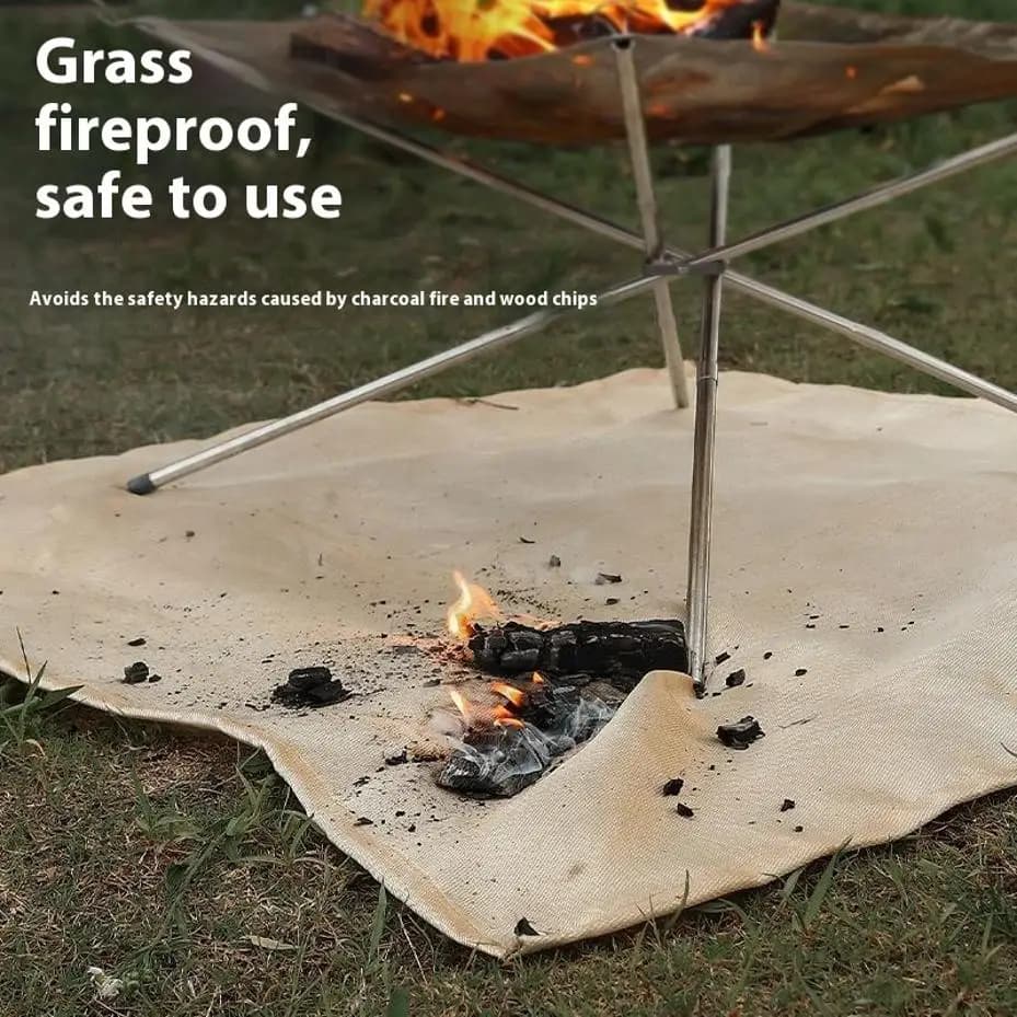 Tappetino Ignifugo per Campeggio all'Aperto, Barbecue e Picnic, Isolante e Resistente alle Alte Temperature, Coperta Antincendio in Fibra di Vetro