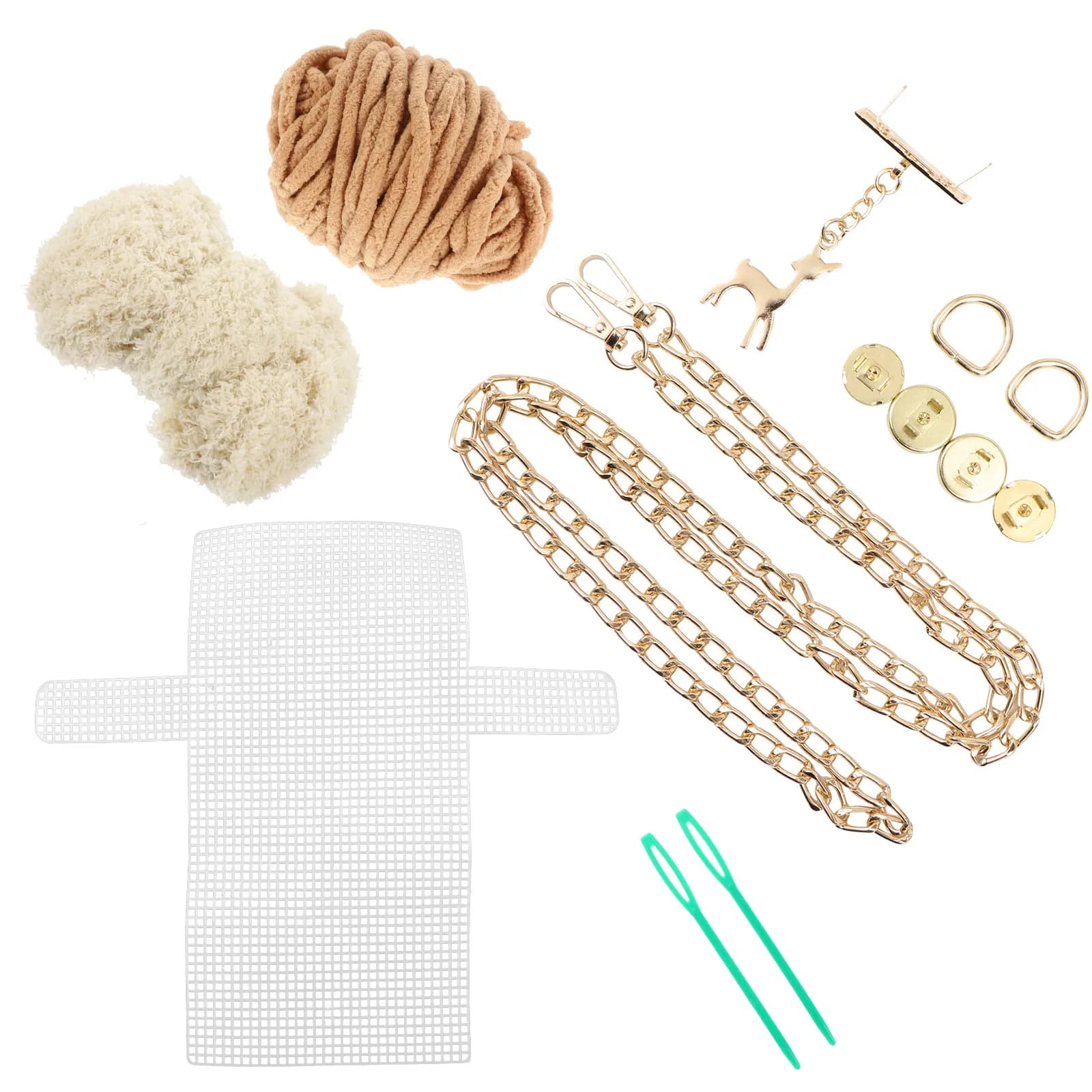 Kit Fai-da-Te per Borsa Intrecciata con Ciondolo a Forma di Cervo, Set per Cucito Artigianale per Creare Borse Eleganti