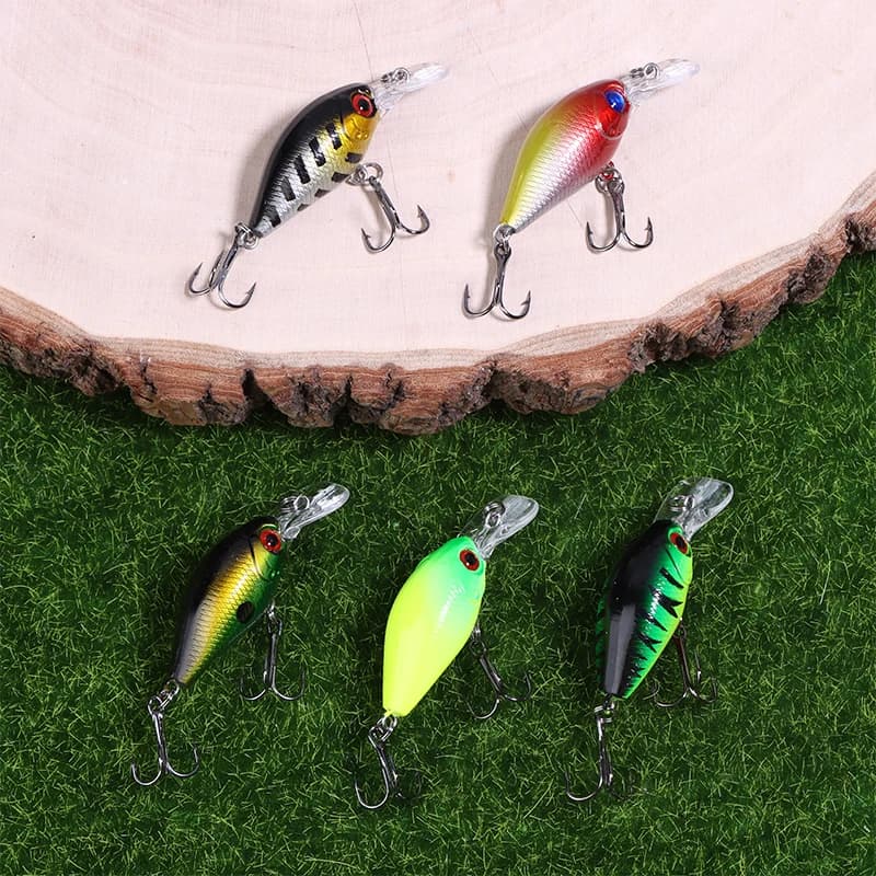Nuovo Set di 5 Esche Artificiali Crankbait per Pesca al Bass e Rockfish, 4.4g, Wobbler Topwater, Attrezzatura da Pesca