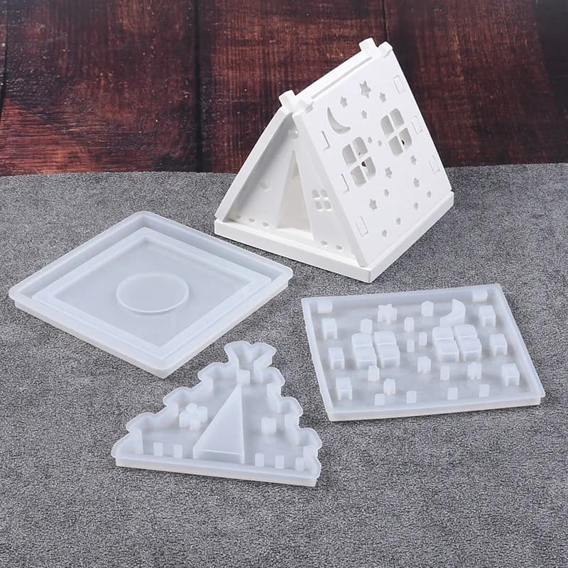 Star Moon Tent Lampshade Resin Silicone Molds DIY Atmosphere Light Lamp-chimney Gypsum Cement Mould Craft Camping Tent Mold