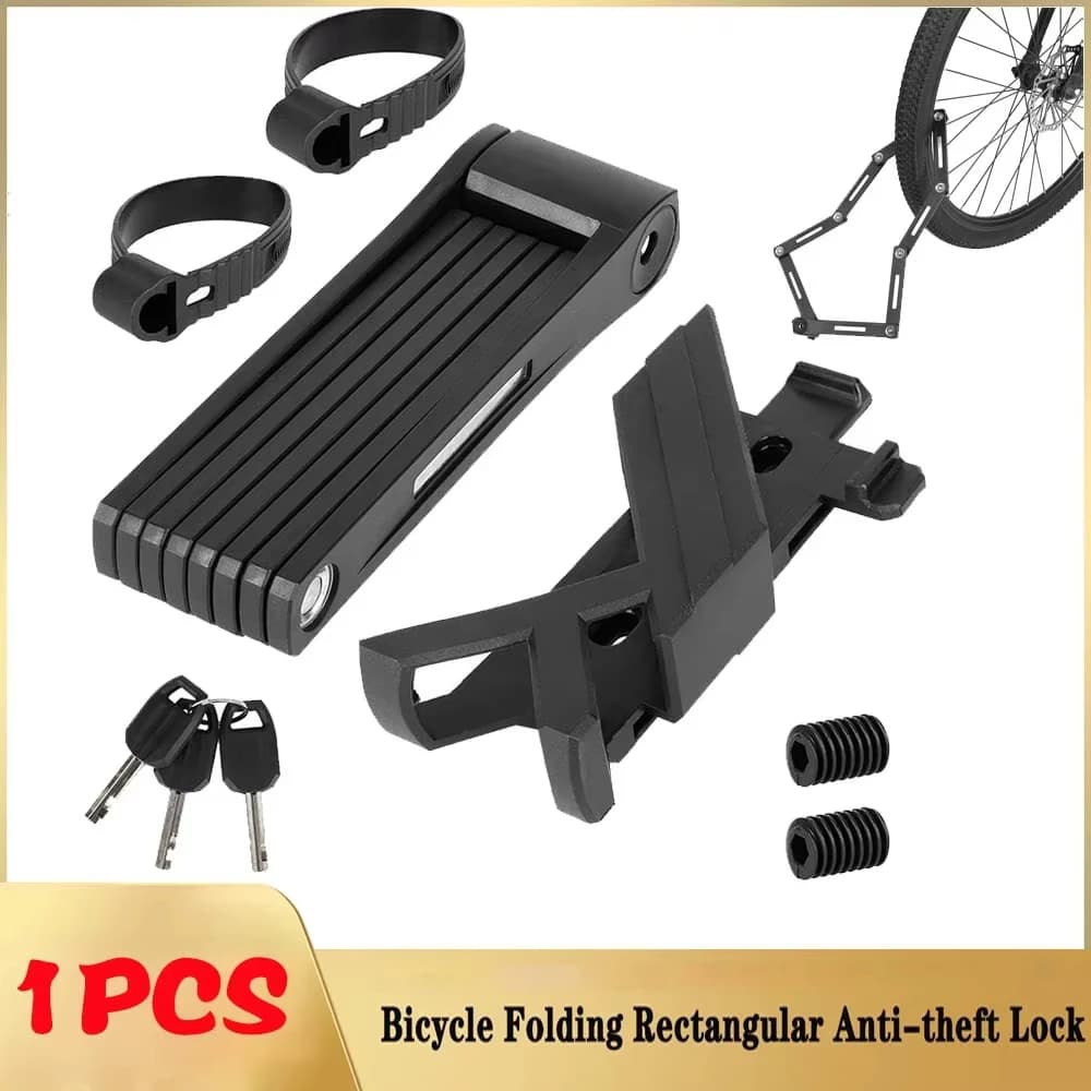 Lucchetto a catena pieghevole per bicicletta a 3 chiavi Lucchetto antifurto Sicurezza per moto MTB Ciclismo su strada Serrature elettriche per bici elettriche Accessori portatili