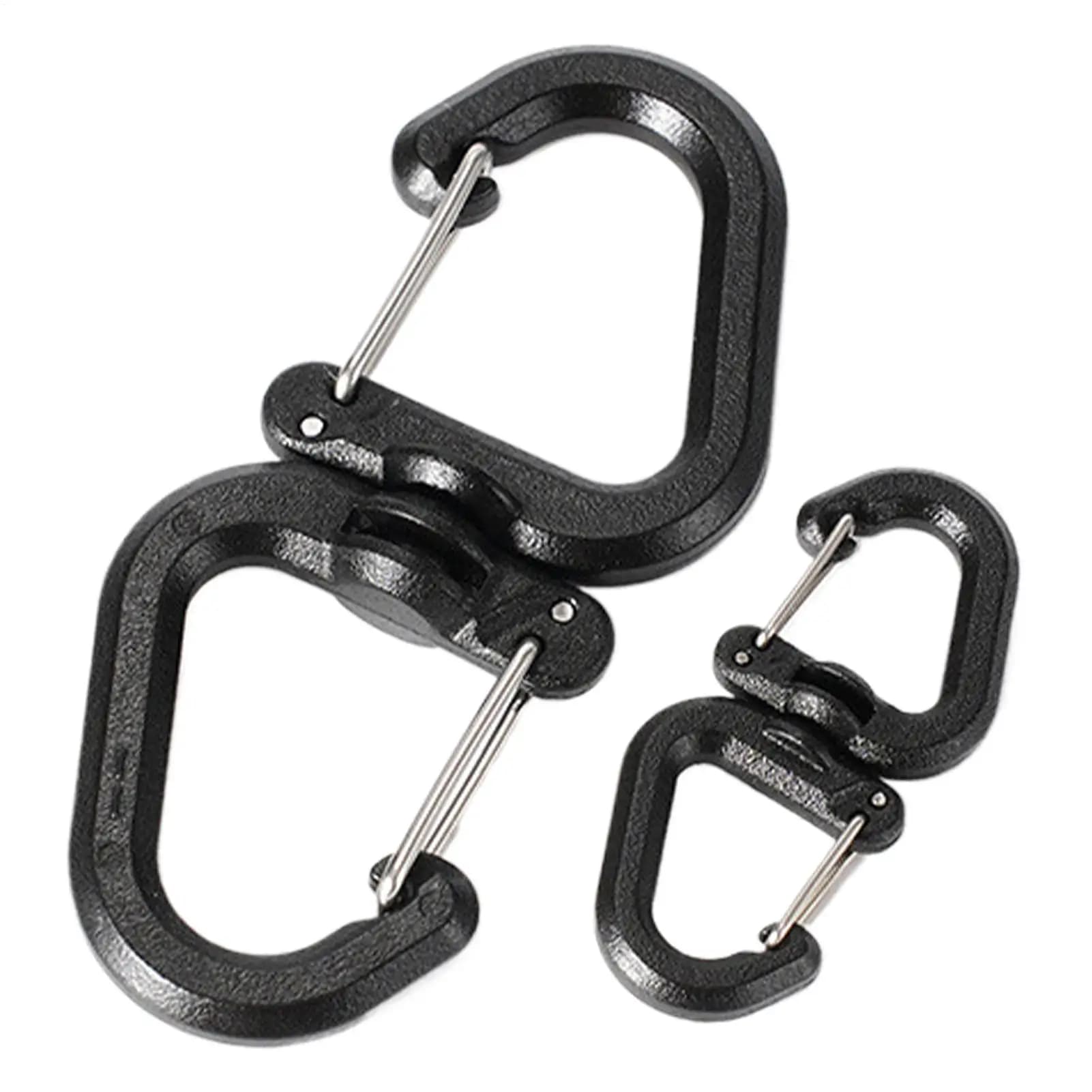 Multi-Use Outdoor Rock Climbing 360 Rotatable Hook Double Carabiner Swivel Connector Keychain Backpack Keychain Hiking Buckle