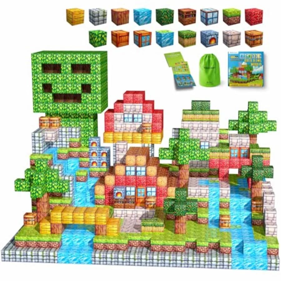 100PCS Magnetic Blocks Toys for,Magnetic BuildIing Blocks Cubes, STEM Montessori Stacking Magnetic Tiles Toys for Toddlers Boys