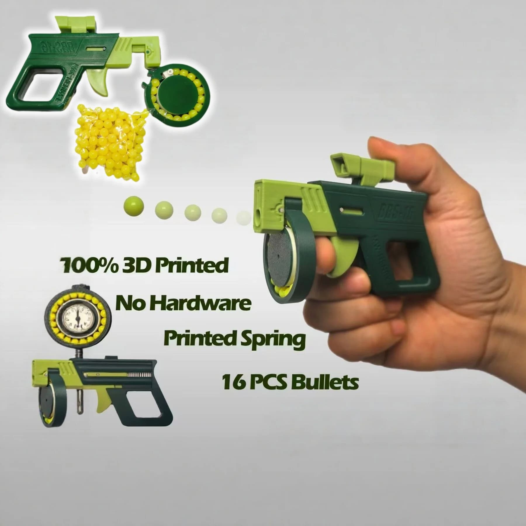 Pistola Giocattolo in Plastica con Proiettili Sicuri, Non Nocivi, Giocattolo Antistress per Bambini, per Giochi all'Aperto e Regalo per Alleviare lo Stress
