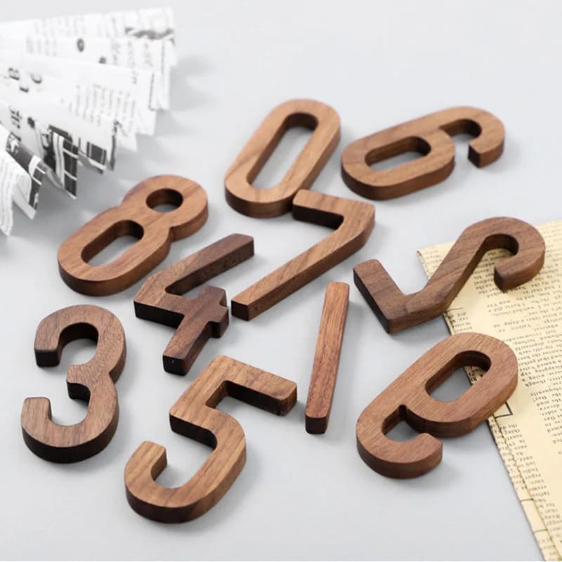 1 Pezzo Numero Civico 3D in Legno di Noce con Magnete, Targhetta per Porta, Numero Civico per Hotel, Casa, Cassetta Postale # 0-9