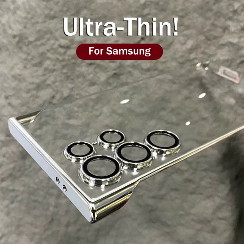 Luxury Clear Plating Frameless Case for Samsung Galaxy S26 S23 S22 Ultra S25 S24 Plus S26+ S25+ Thin Transparent Bumper Cover