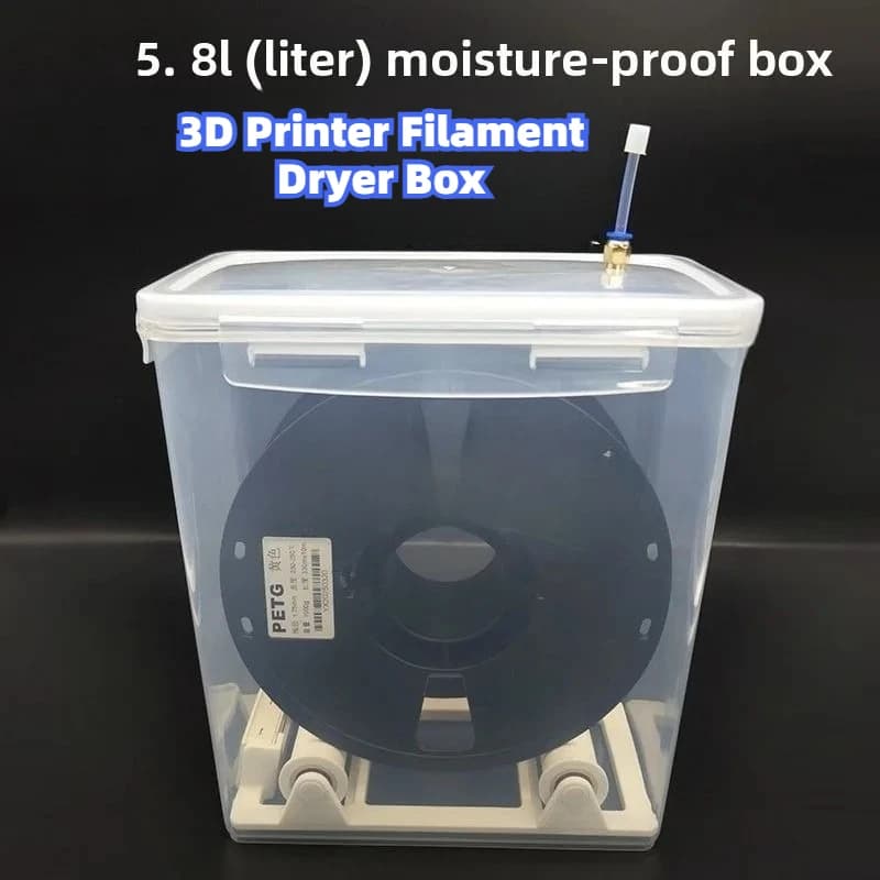 Universal Container for Drying 3D Printer Filaments, 5.8L, Airtight, to Store Foods, Rice, Spools, Water Filter Organizer